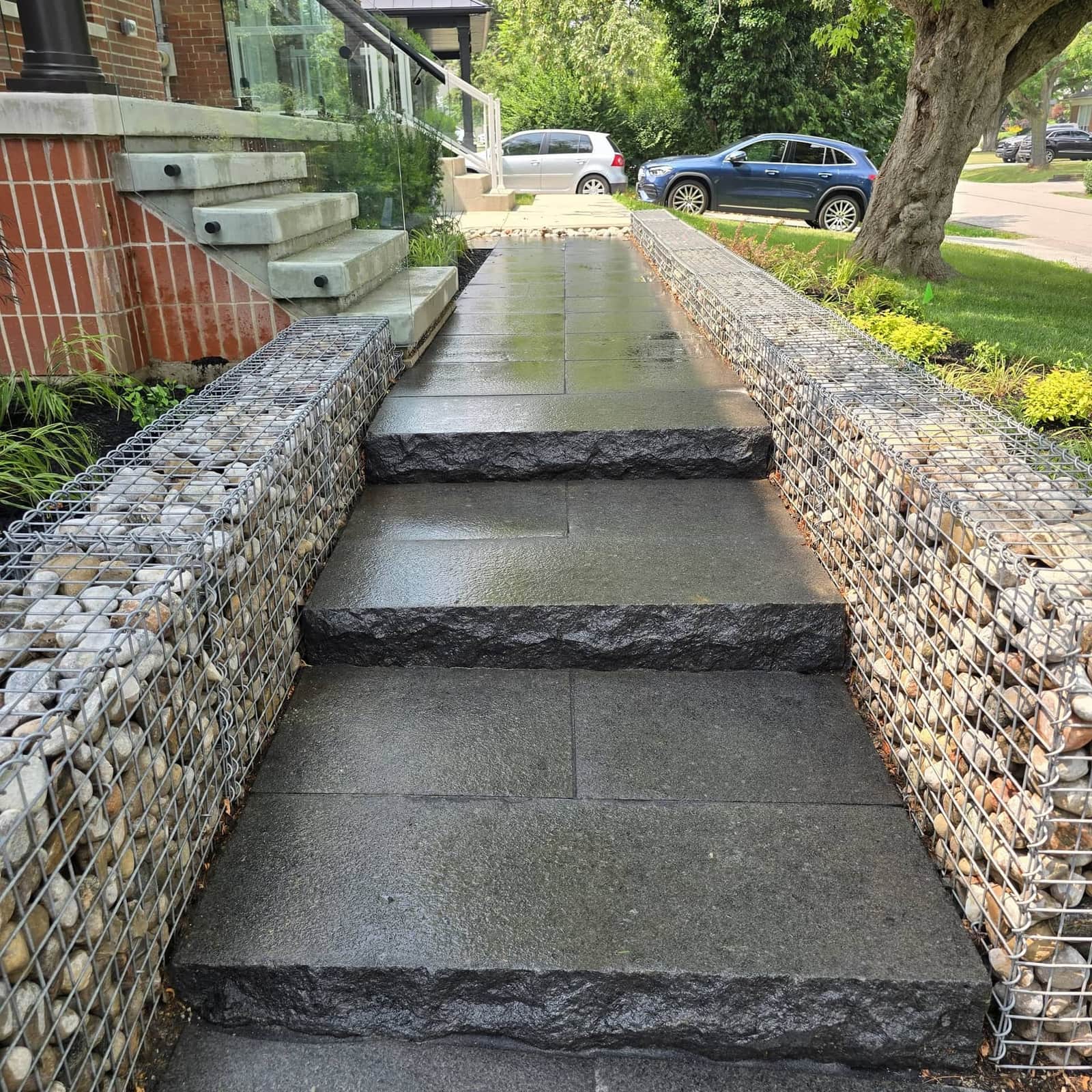 The Gabion Entryway - hardscaping project in Toronto, ON